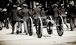 Cannons On Display During A Parade