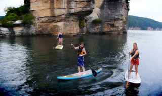 Stand up paddleboarding at Summersville Lake Stand up paddleboarding at Summersville Lake