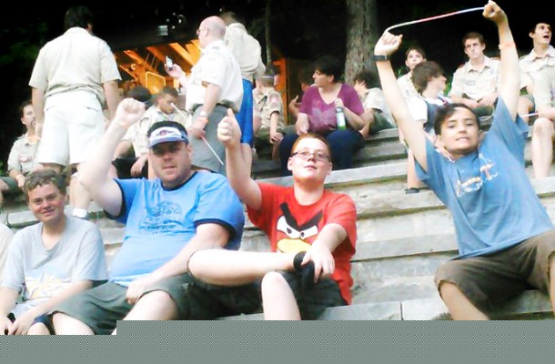 Scouts Sitting on Steps