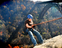 Rappelling Down In The New River Gorge