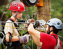 Canopy zip lines at the Summit Bechtel Reserve in West Virginia