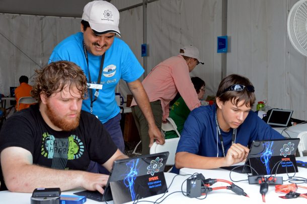 Scout leaders assist Scouts