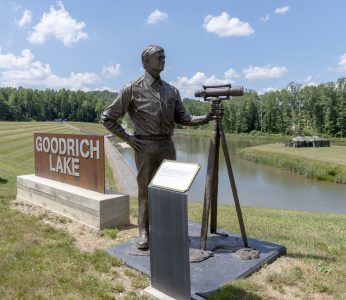 The bronze depicting Mike Goodrich