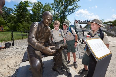 The Paul R. Christen bronze depicts a real example of how being prepared can save one's life.