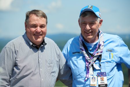 Summit Bechtel Reserve philanthropists Todd Johnson, left, and Wayne Perry