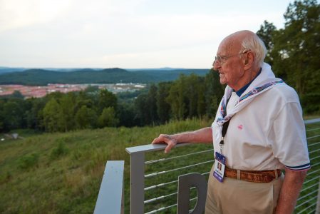 Paul Christen admires the view from WP Point during the 2019 World Scout Jamboree.