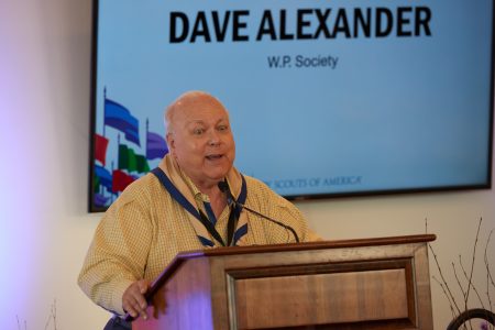 Dave Alexander tells his story about why he has given of his time, talent, and treasure to the Boy Scouts of America during a special dinner at the World Scout Jamboree in 2019.