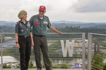Christine and Wayne Perry at the best view in the house: WP Point