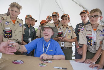 Si Brown greets Scouts at the 2017 National Scout Jamboree