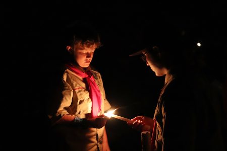 A stirring campfire at BB&T Point closes every week of camp at James C. Justice National Scout Camp.