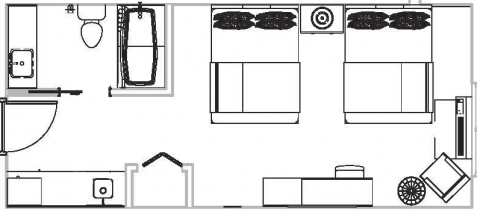 Yamagata Lodging Double Room Standard Layout