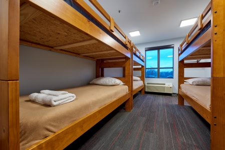 A participant room at Eagle's Nest Lodge sleeps six.