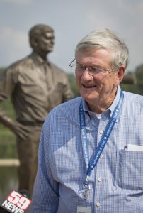 Mike Goodrich at the dedication of Goodrich Lake