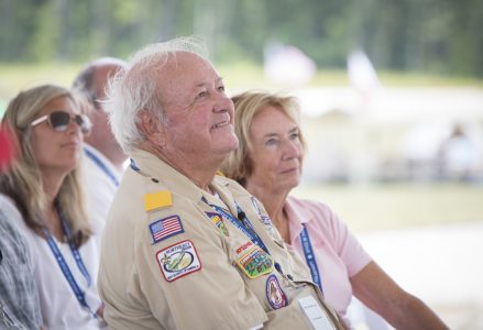 Doug Dittrick enjoys the groundbreaking ceremony for Douglas H. Dittrick Flag Plaza.