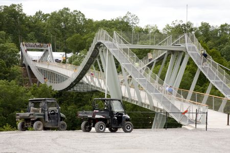 Scouts, leaders, visitors, and staff are able to shorten their hike to and from Camps Alpha and Bravo easily thanks to the the Consol Energy Bridge.